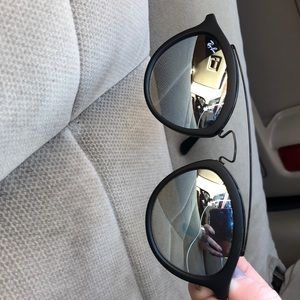 Black Rim Blue Lensed Ray-Ban Glasses